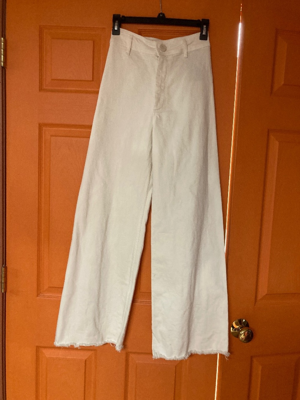 ZARA The Marine Straight White Jeans Sz 2